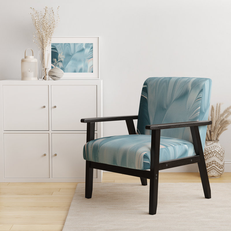 Fauteuil d'appoint rembourré «Heidelind - Blue Modern Water I»