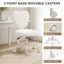Fauteuil de bureau sans accoudoirs, coiffeuse de maquillage en tissu moderne en forme de cœur, roues pivotantes, hauteur réglable, blanc