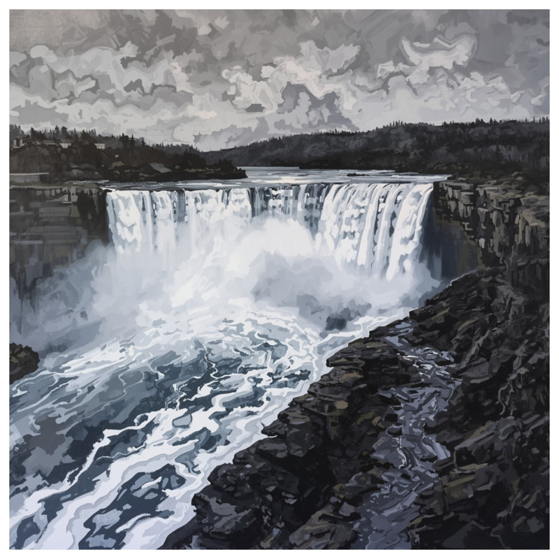 Majestic Waterfall Landscape Comforter, King