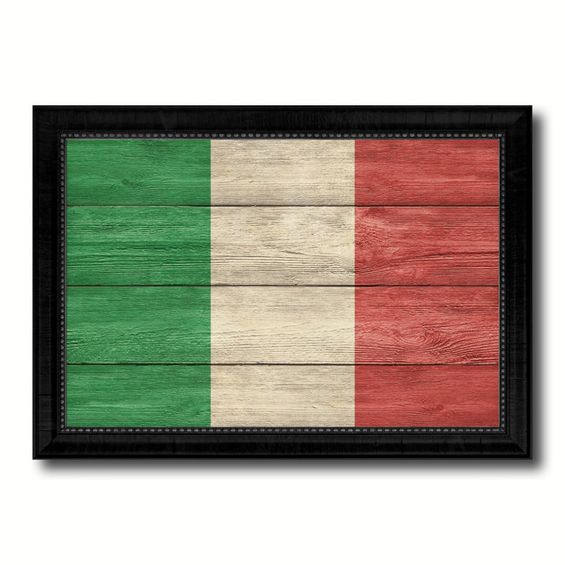 « italy country flag », impression sur toile encadrée, H 21 po x l 30 po x P 1 po, Encadrement noir