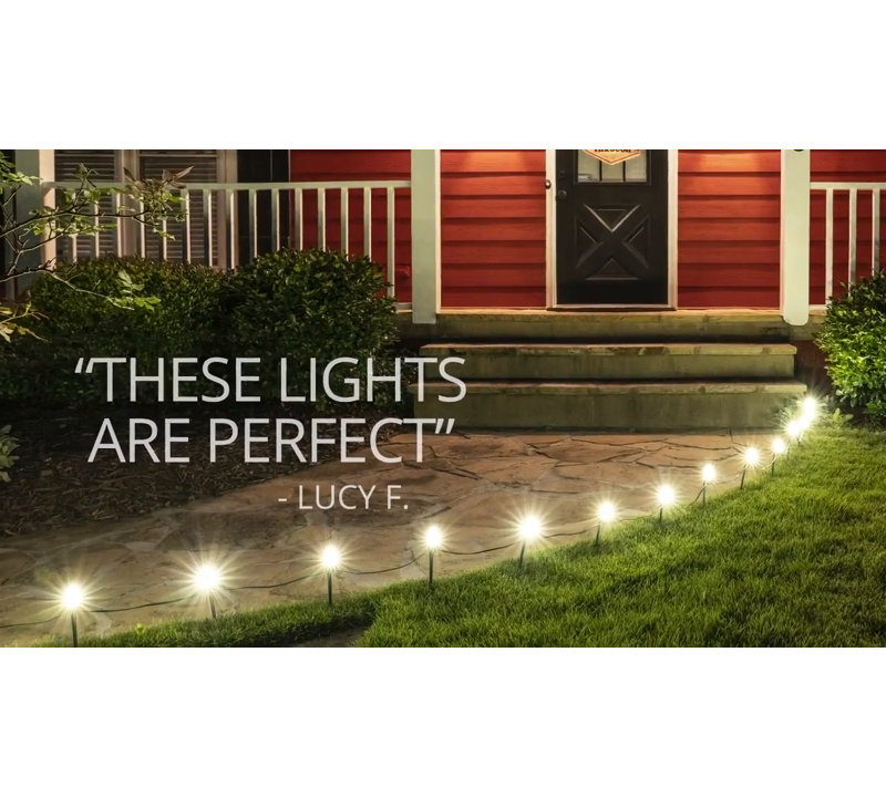 50-Foot Red and Cool White LED Christmas Pathway Lights