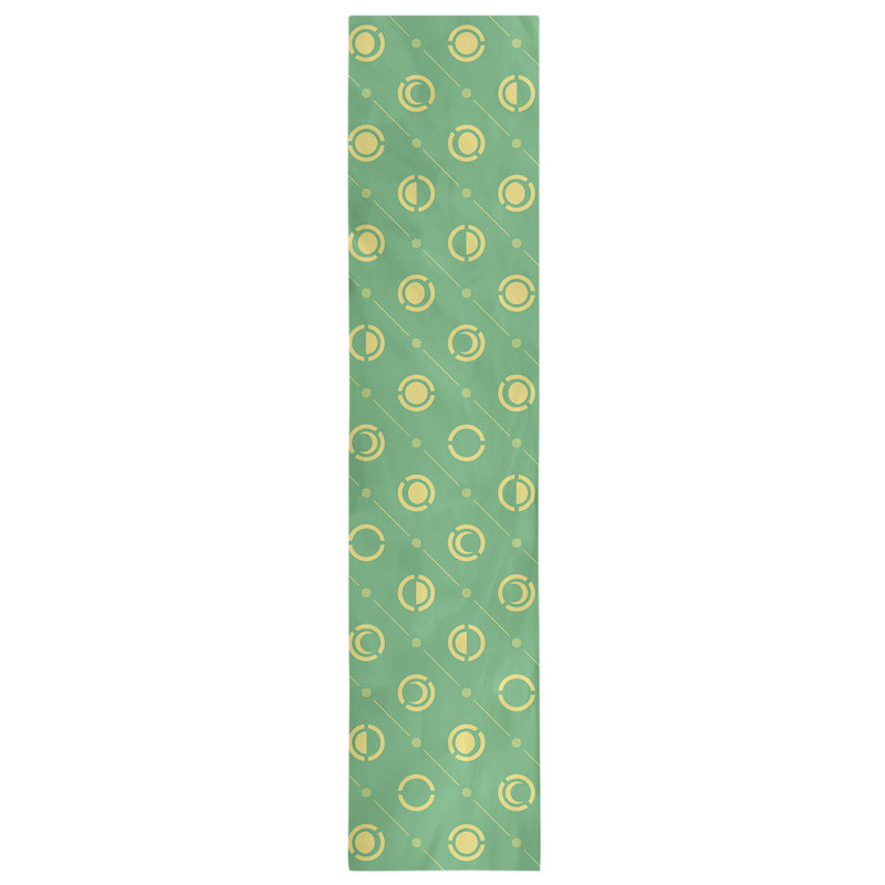 Classic Moon Phases Table Runner, 16" x 72", Light Green/Yellow