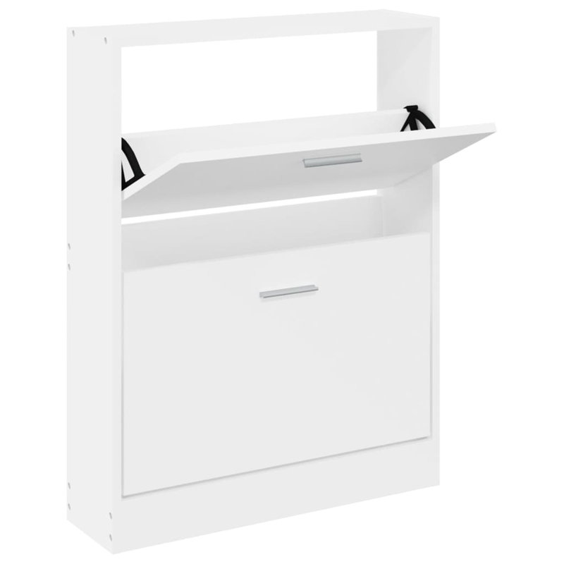 Shoe Cabinet 59x17x81 cm Engineered Wood, White