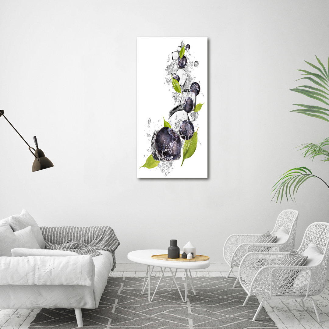 Blaubeeren und Eis - Kunstdrucke auf Leinwand - Wrapped Canvas