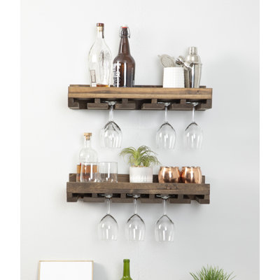 Rustic Luxe Wall Mounted Wine Glass Rack
