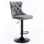 Confortable, gris, siège réglable de 25 à 33 pouces, base 17,7, rivets martelés à la main pour la salle à manger, tabourets de bar Modern Home, velours gris, hauteur du siège 25 à 33, dossier, de 2-121093824
