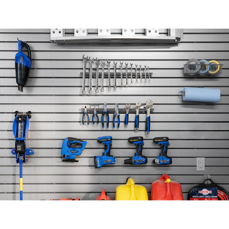 Silver 71.8" H x 160" W PVC Slatwall Kit