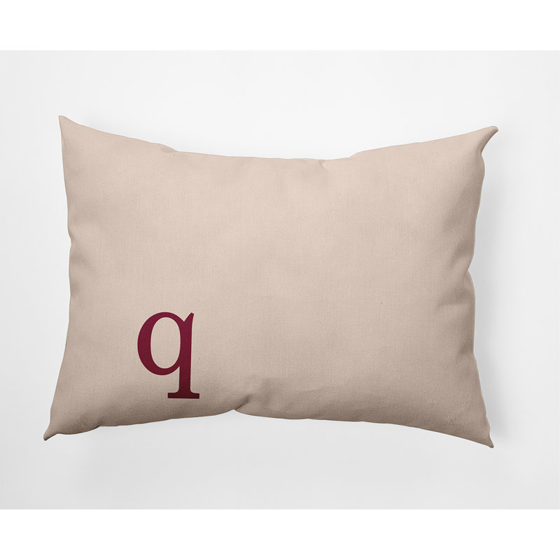 Coussin décoratif intérieur / extérieur Modern Monogram, Canneberge