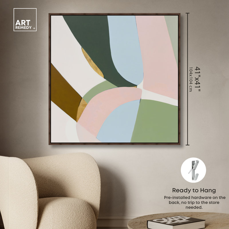 "Soft Structure I", impression sur toile encadrée par Art Remedy, cadre en noyer, 40 x 40, Walnut Frame, 41"H x 41"W