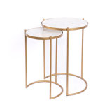 Natural Marble Top Round Nesting Tables