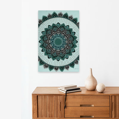 Inde Mandala II - art bohémien bleu à pois bohémiens