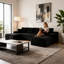 Canapé modulaire surdimensionné en U de 131,9 po de largeur, canapé modulaire profond avec repose-pieds Corduroy Comfy Cloud Couch avec repose-pieds pour le salon, aucun assemblage requis-1237860650