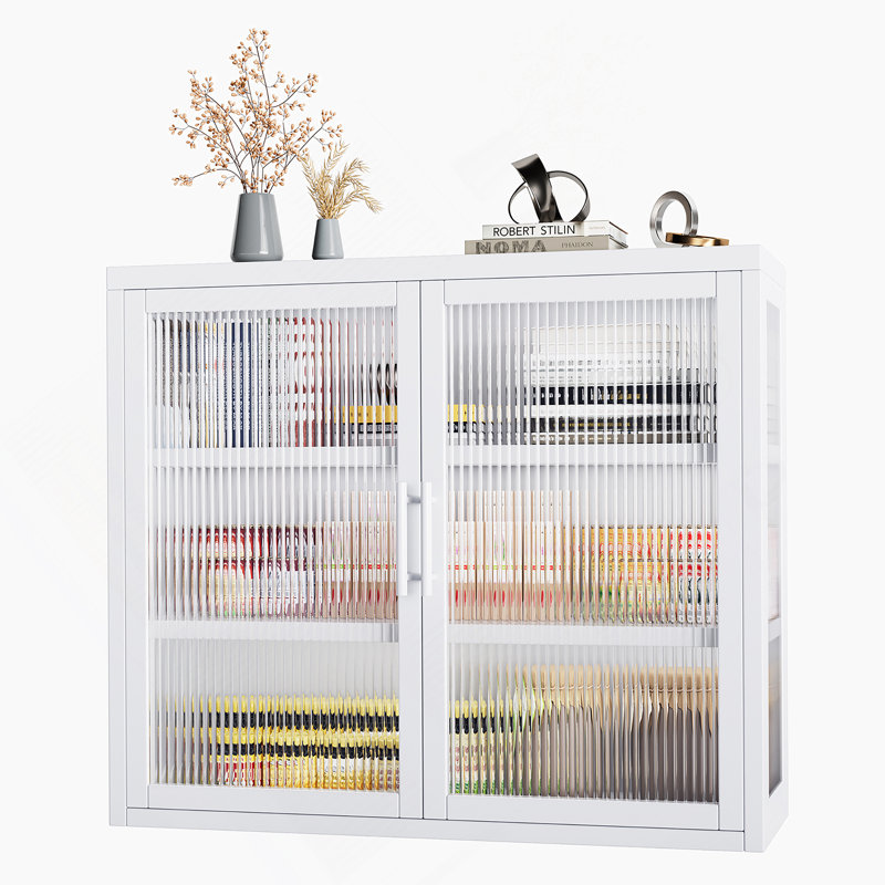Armoire murale à double porte en verre pour bureau