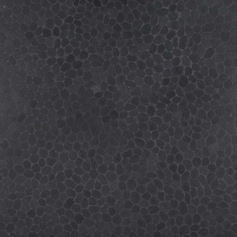 Nature 12x12 Round Honed Natural Stone Mosaic Tile, Alor Black