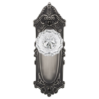 Plaque victorienne avec poignée de porte en cristal