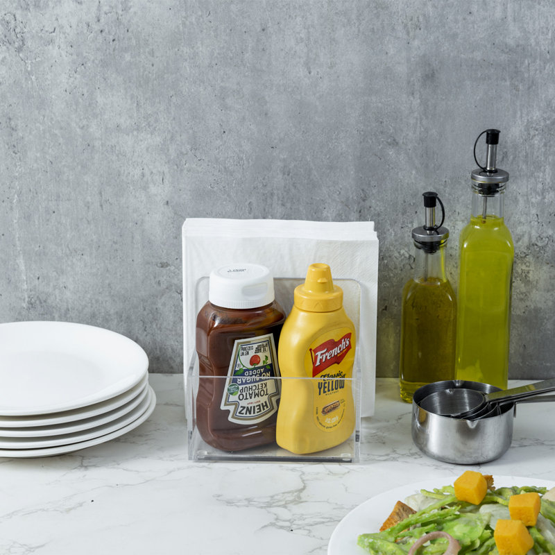 Kitchen Acrylic Napkin Holder Salt Pepper Spice Rack