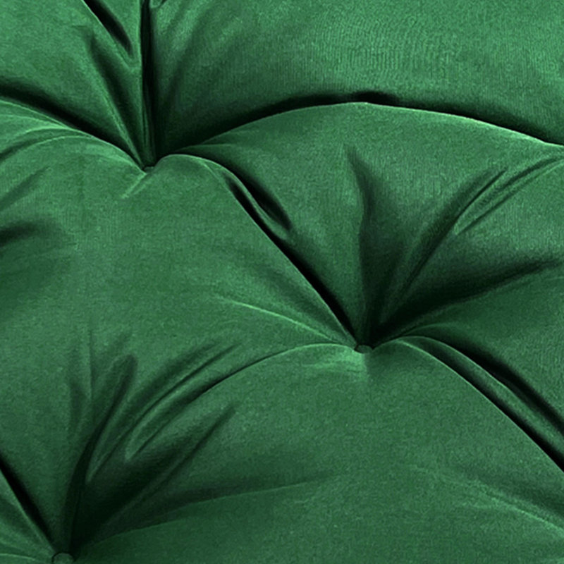 Outdoor Seat/Back Chair Tufted Cushion,All-Weather Patio Chair Cushion With Ties,For Patio Furniture, Dary Green