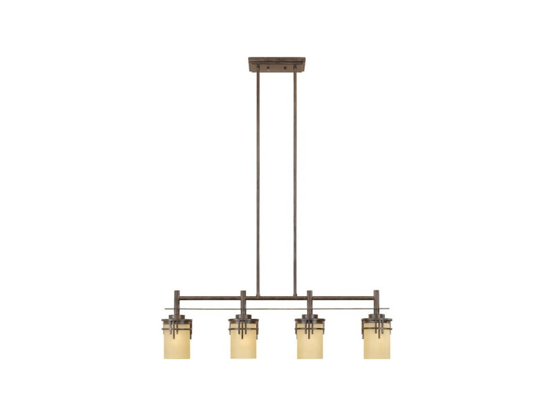 3B7A37CC8B1D4CC19A153ED1B56F2EF4 Caleigh 5 po Luminaire suspendu 4 lumières (acajou chaud)
