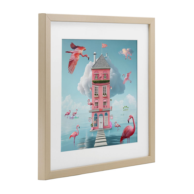 «Flamingo Hotel on Water», reproduction encadrée sous verre, design par Lori Lea Studios, H 13 po x l 13 po