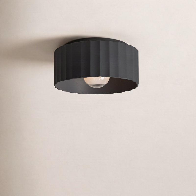 Colgate Outdoor Flush Mount, Carbon Matte Black, 6.5" H x 13" W x 13" D