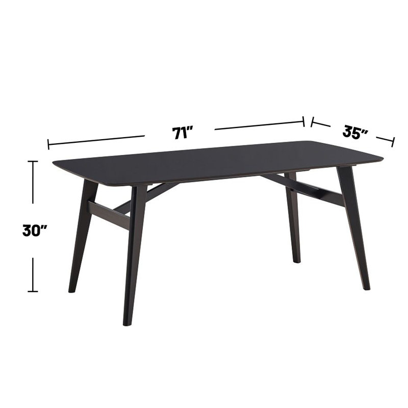 Wooden Rectangular Dining Table In Black