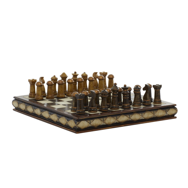 Ensemble de jeu d'échecs en polystone brun