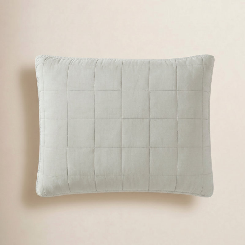 Stonewashed Lyocell Rayon Sham, King, Bone