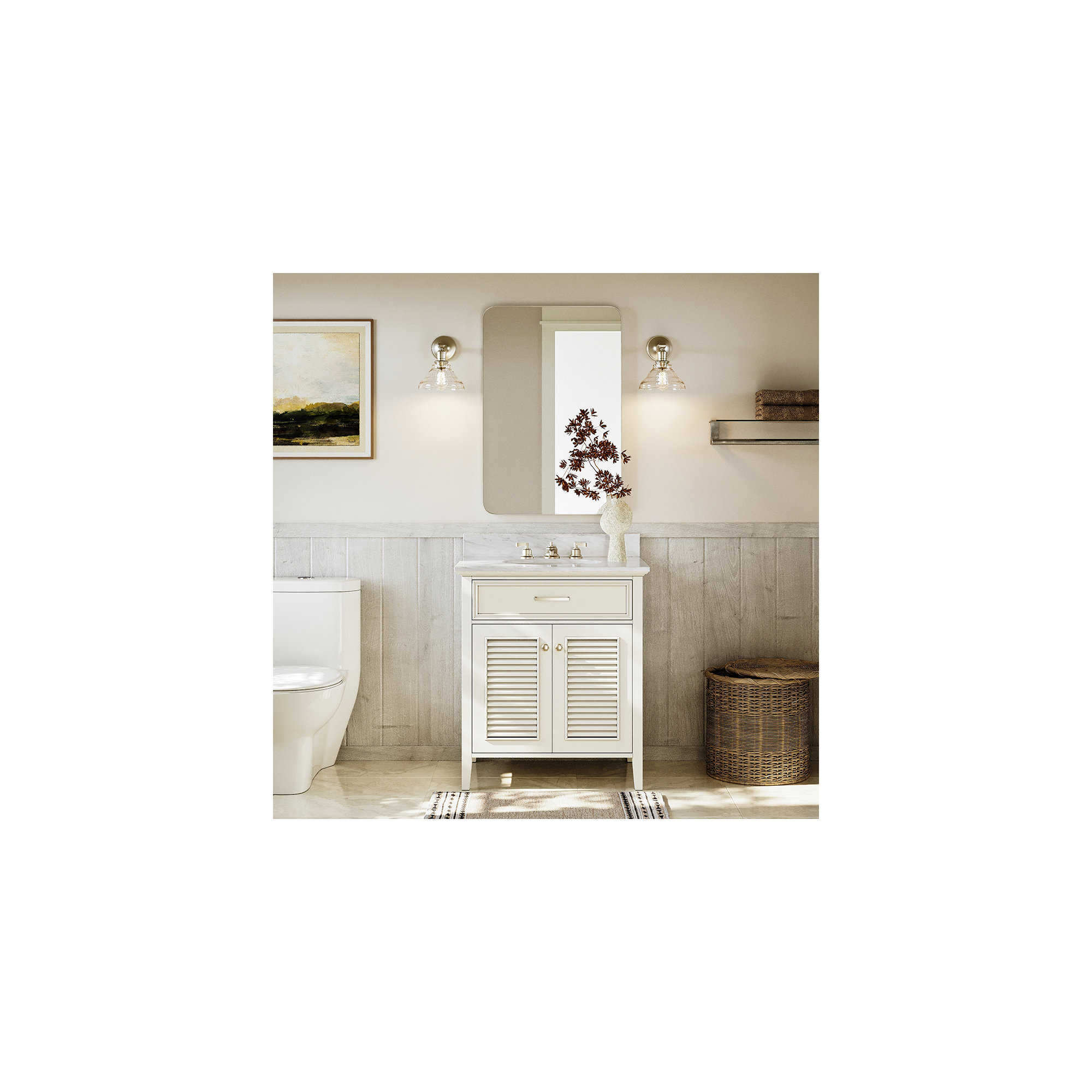 31'' Single Bathroom Vanity, White