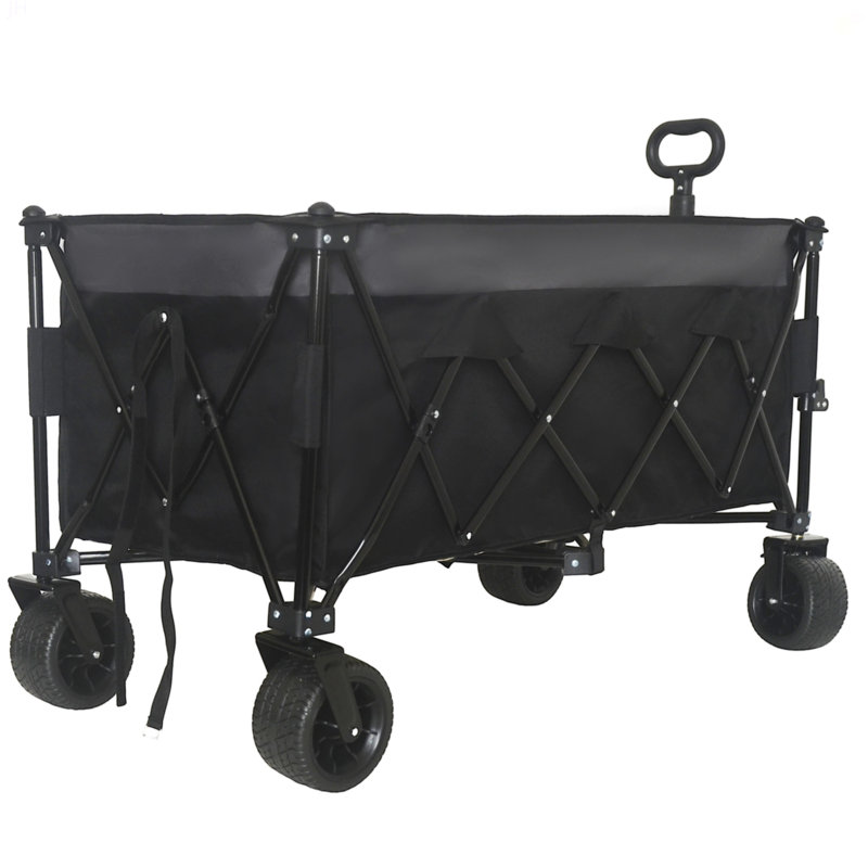 Chariot utilitaire pliable robuste et prolongé de 51 pouces - capacité de 480 lb, cadre ultra-stable breveté, roues 1: 6 pliables et tout-terrain peu encombrantes, aucun assemblage requis