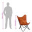 Fauteuil papillon Lanyiah vidaXL, fauteuil léger avec structure en acier thermolaqué, cuir de chèvre véritable confortable et polyvalent 26 po x 29,1 po x 35,4 po-712952014