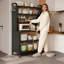 Armoires de cuisine, étagère de boulanger de 63 po avec rangement, support de micro-ondes pour garde-manger avec roulettes, étagère de rangement pour épices, casseroles et poêles-2005727147