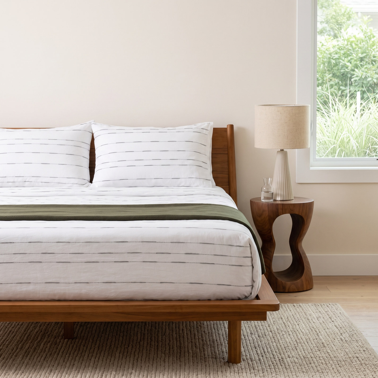 Zari Cotton Percale Duvet Cover Set, Queen Duvet Cover + 2 Shams, White/Gray