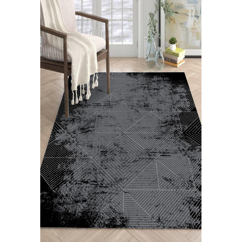 Scandinavian Geometric Indoor / Outdoor Rug, Round 5'10"