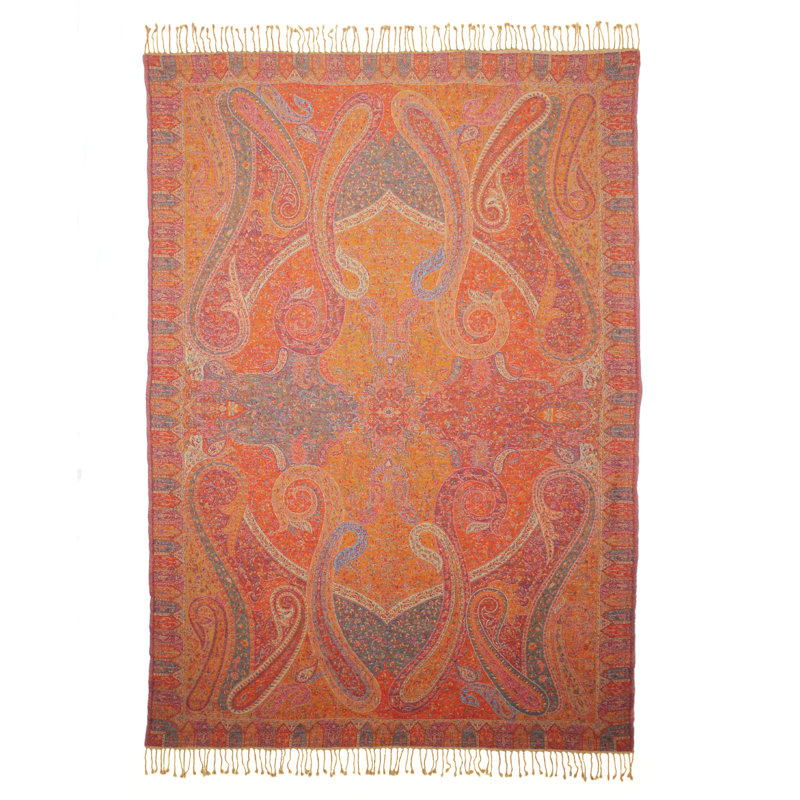 Jeté en laine jacquard
