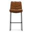 Ensemble de 2 tabourets de bar Danika en similicuir brun clair avec base en bois et métal-599806004