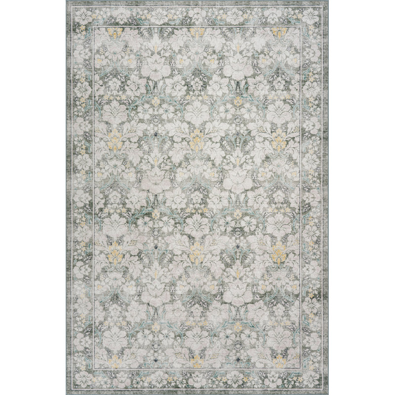  Tapis lavable Damais, Rectangle 6 pi x 9 pi, Gris