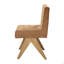 Ensemble de 2 chaises d'appoint en chenille et chêne