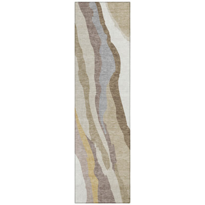 Petala Beige Washable Indoor-Outdoor Rug - 