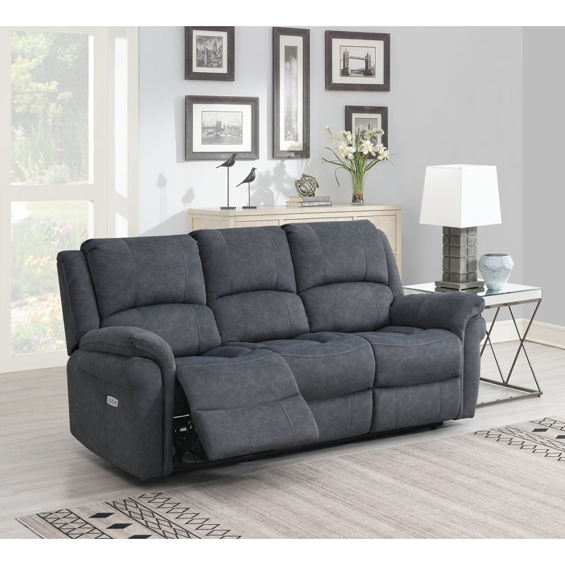 Maleha 3 Seater Electric Reclining Sofa, Grey