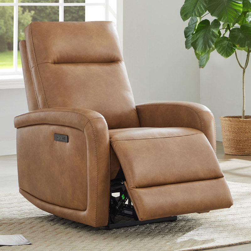 Fauteuil inclinable électrique mural Bricia Zero, Similicuir brun cognac