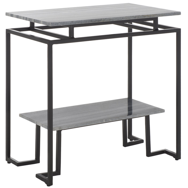 Table de bout avec rangement Fulgentas, gris