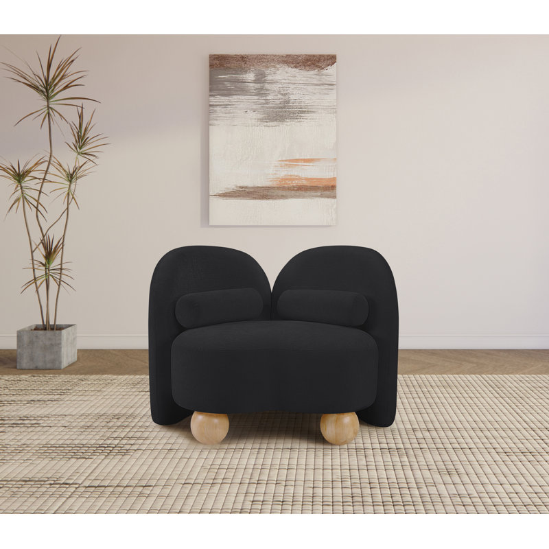 Daphne Upholstered Chair, Black Chenille Fabric