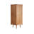 Mid Century Modern Fluted Glass Corner Storage Cabinet