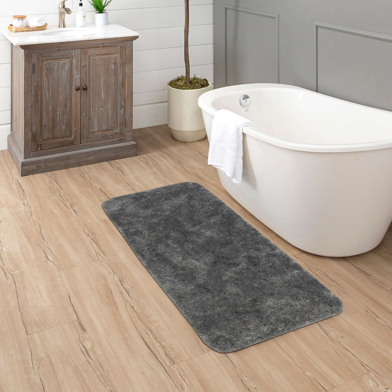 Pirates Well Washable Non-Slip Stain/Fade Resistant Solid Rectangle Bath Mat, 24" W x 60" L, Brown