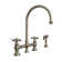 Whitehaus Collection Bridge Faucet with Long Gooseneck Swivel Spout, Lever Handles and Solid Brass Side Spray