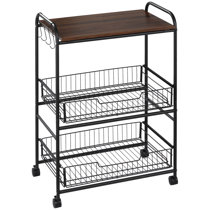 Simple Houseware Heavy Duty 4-Tier Metal Utility Rolling Cart - China  Rolling Cart, Metal Cart