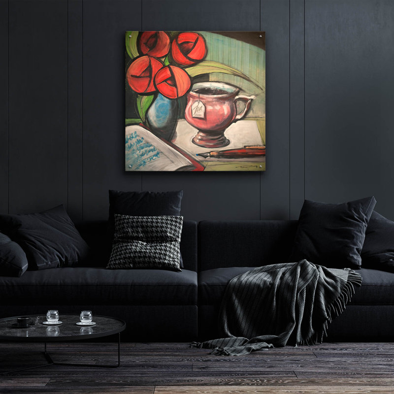 «Tearose Journal» par Tim Nyberg, art mural en verre acrylique, H 36 po x l 36 po x P 0,2 po