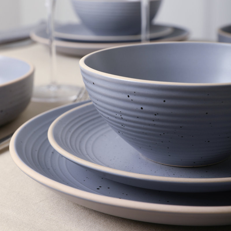 Stone Lain Lauren 32-Piece Dinnerware Set Stoneware, Blue