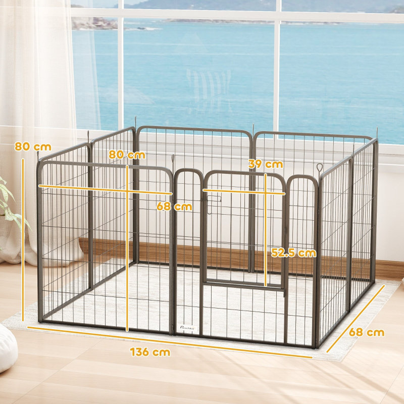 Pawtropolis 80cm H Panel Steel Exercise Pen With Door