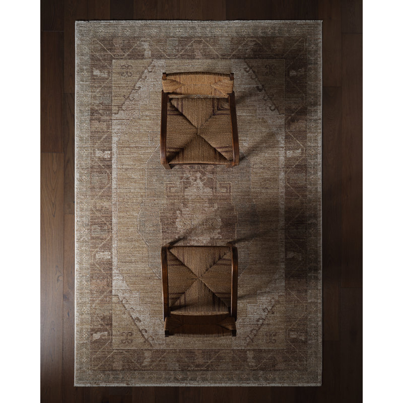 Tapis brun clair / brun Jaipur Living Divinity EBS01 Medallion (9 pi 6 po x 13 pi 2 po), Rectangle 13 pi 2 po x 9 pi 6 po